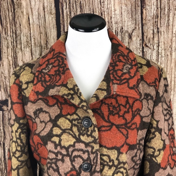PENDLETON Roses Floral Wool Blend Jacket Size PL - Picture 2 of 8